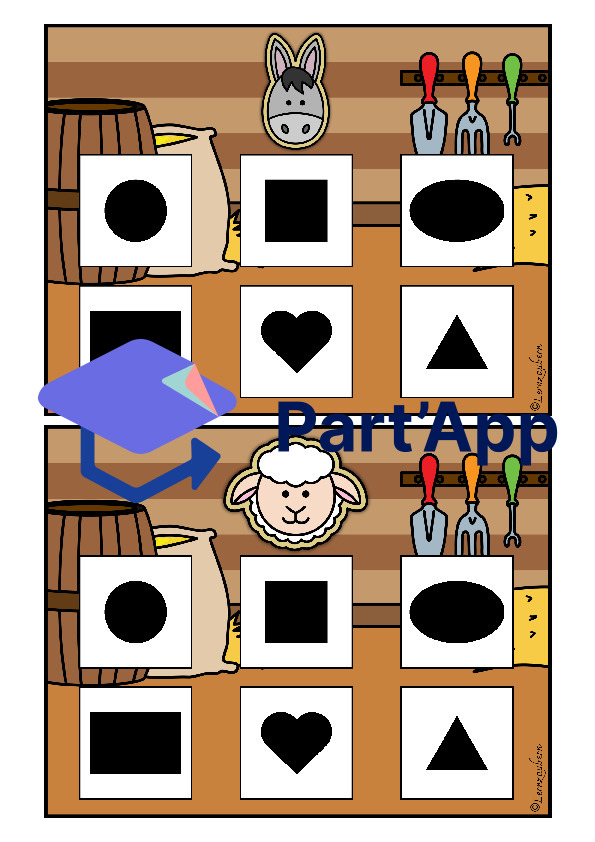 Formen erkennen: Spiel für den Kindergarten (Bauernhof)_145