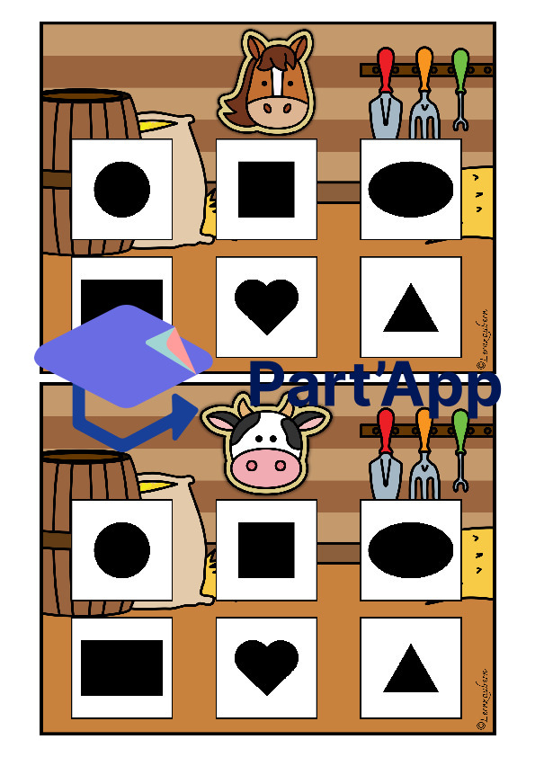 Formen erkennen: Spiel für den Kindergarten (Bauernhof)_146