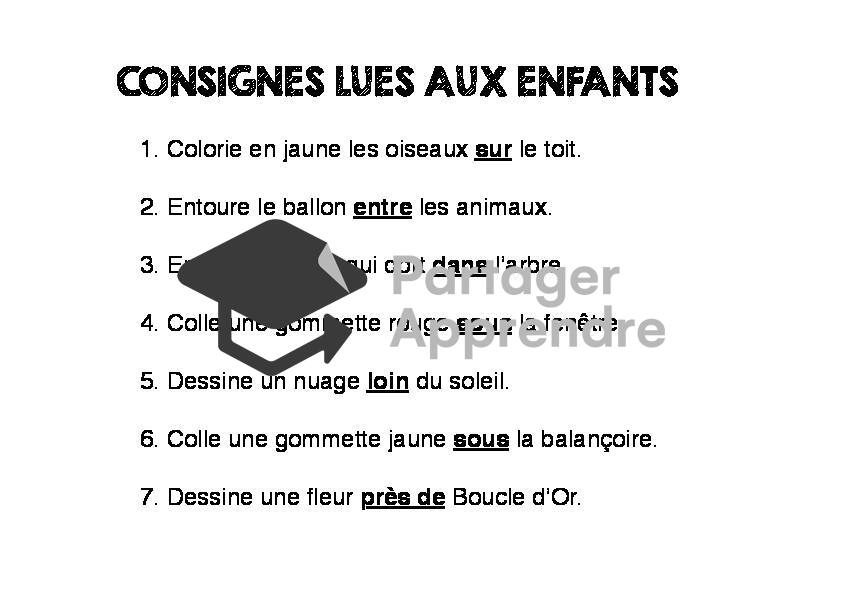Compréhension de consigne : vocabulaire spatial Boucle d'Or_3
