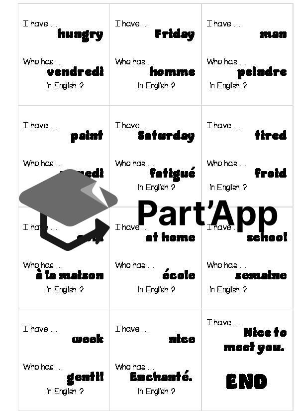 Anglais 7e - Unit 3 - I have ... Who has ... ?_4