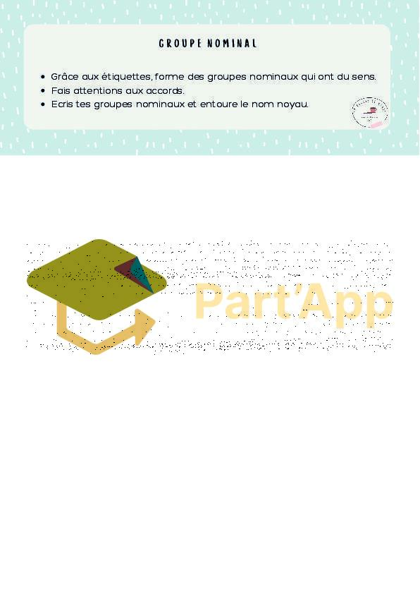 Français 5P - Atelier - Groupe Nominal_5