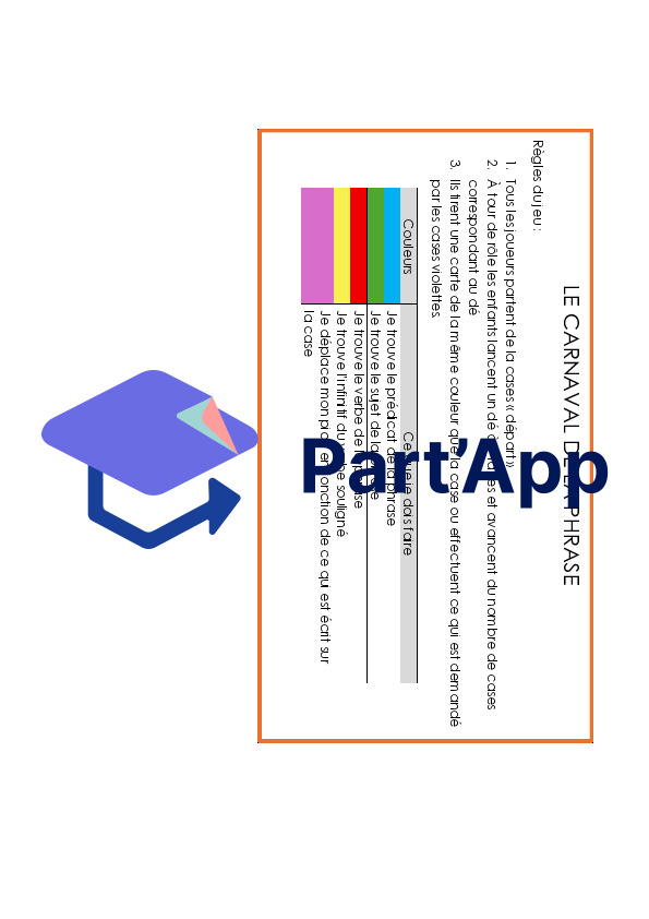 Jeu grammaire : sujet, verbe, prédicat, infinitif, thème carnaval_3