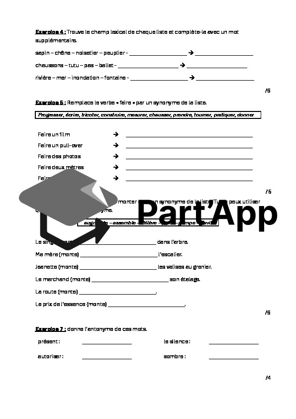 7H  – Module 2 – Vocabulaire : Champs lexicaux, synonymes et antonymes_3