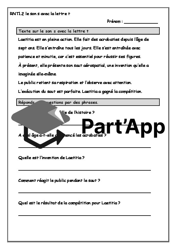 Introduction Le son s avec la lettre t Décodage - Encodage temps 6_2