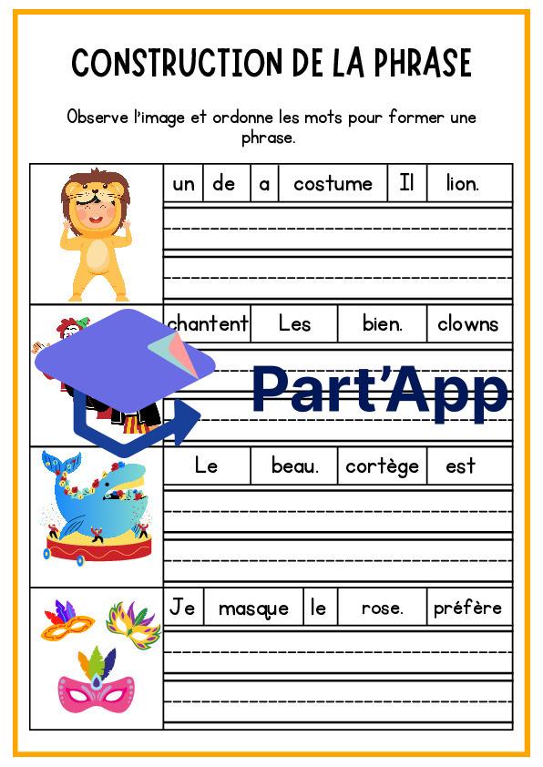 Remettre les mots dans l'ordre - Carnaval_2