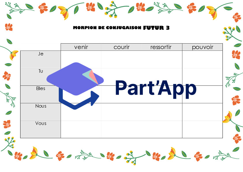 FR 6P - MODULE 3 - Morpion conjugaison (courir - pouvoir - sortir - venir)_2