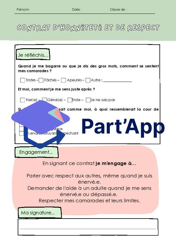 Contrat d’honnêteté - gestion de comportement - fiche de réflexion_2