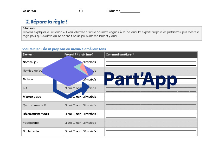 La règle du jeu tâche simple 8H_4