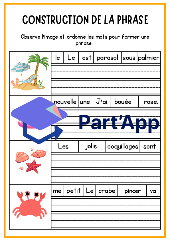 Remettre les mots dans l'ordre : l'été_2