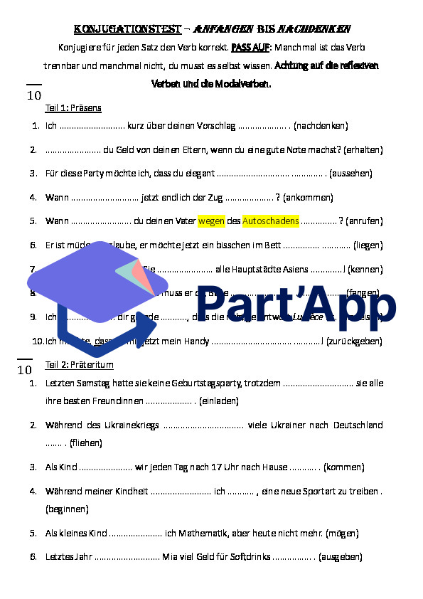 Konjugationstest 5_Anfangen-nachdenken_Test + Korrektur_3
