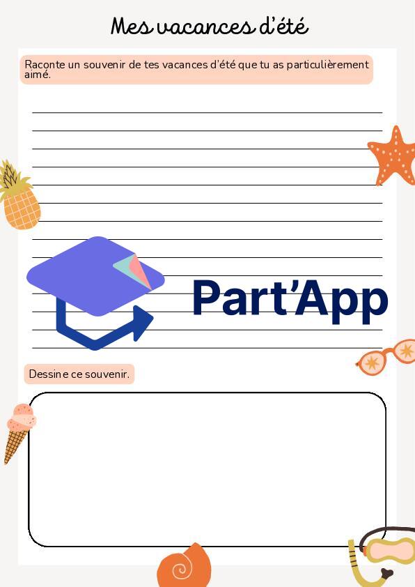 Activité de rentrée français - récit mes vacances d'été_2