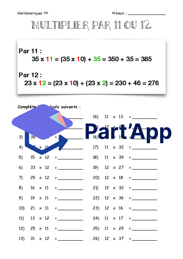 Calcul mental - Multiplications_41