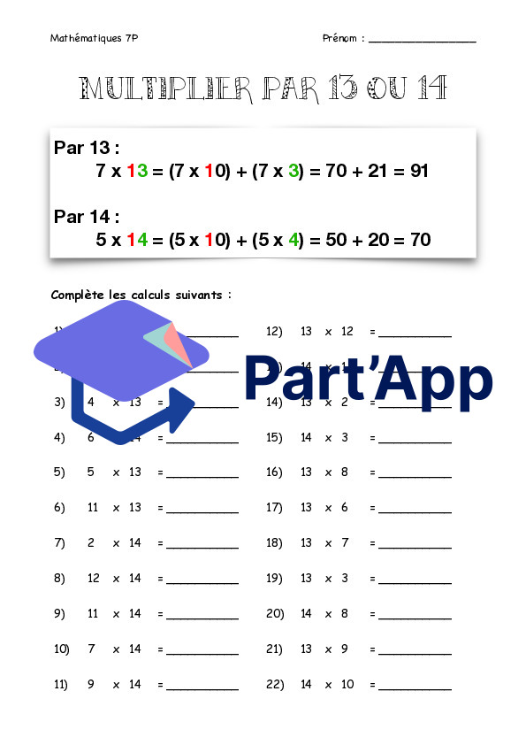 Calcul mental - Multiplications_42