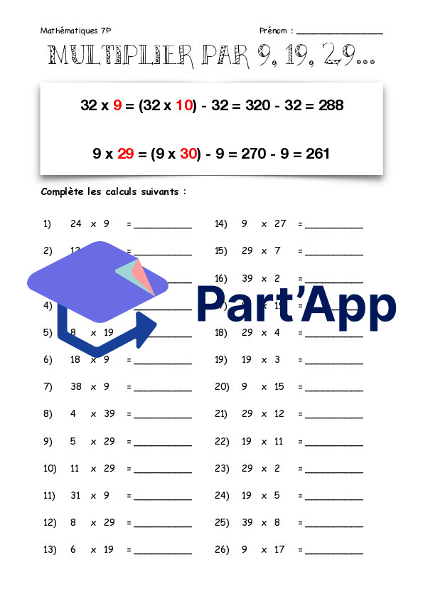 Calcul mental - Multiplications_43