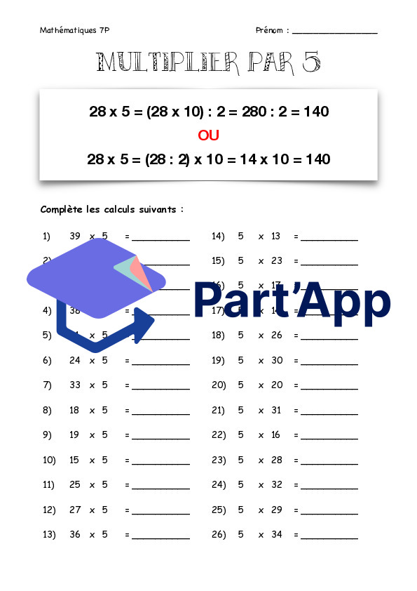 Calcul mental - Multiplications_44