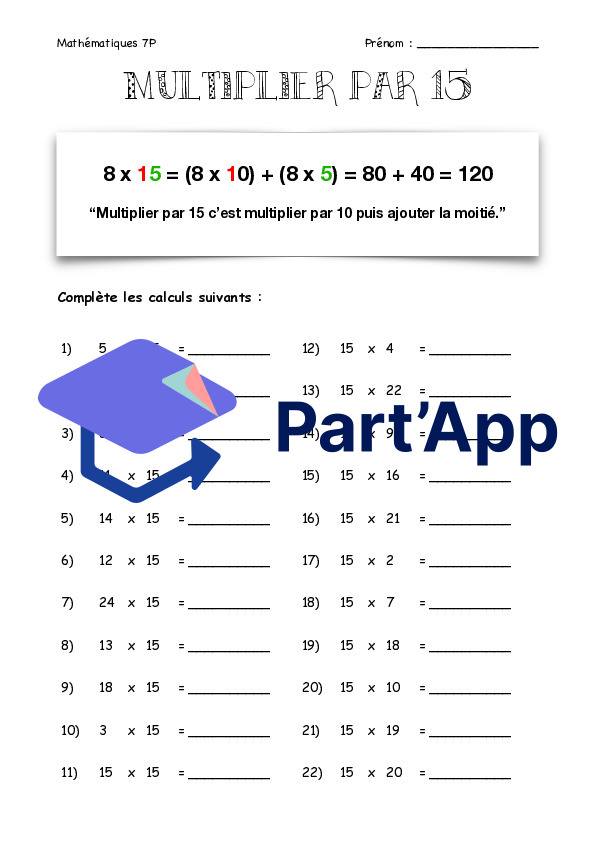 Calcul mental - Multiplications_45