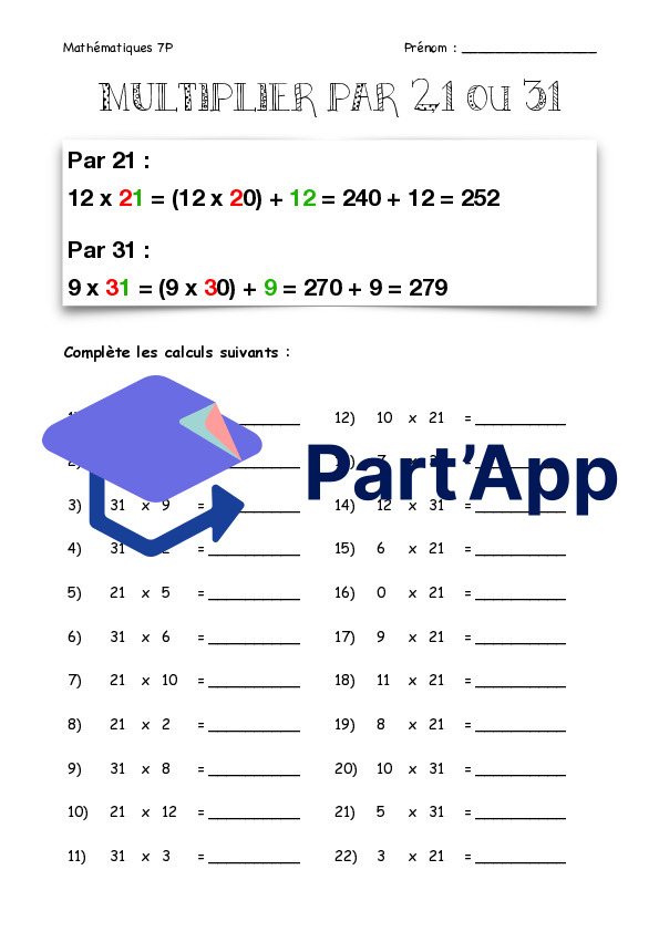 Calcul mental - Multiplications_47