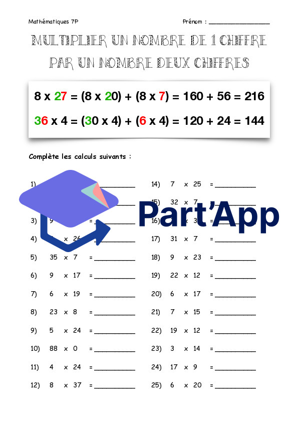 Calcul mental - Multiplications_48