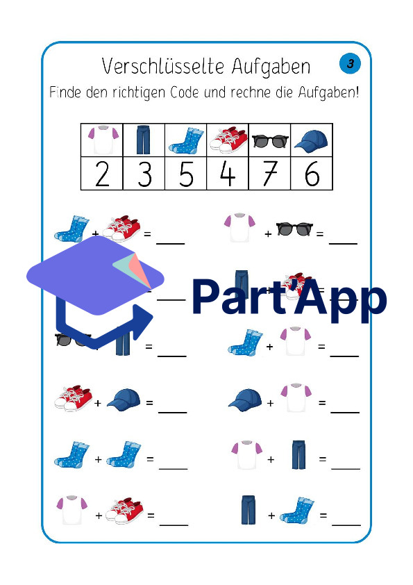Addition im Zahlenraum bis 10 – Entschlüssele den Code und rechne_2