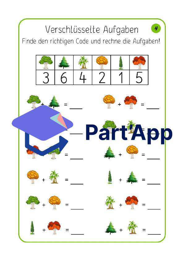 Addition im Zahlenraum bis 10 – Entschlüssele den Code und rechne_3