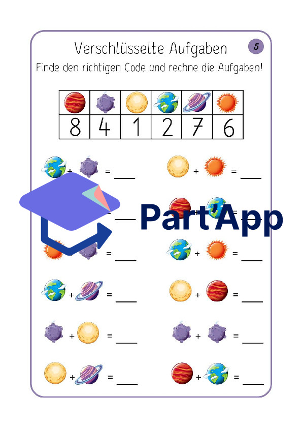 Addition im Zahlenraum bis 10 – Entschlüssele den Code und rechne_4