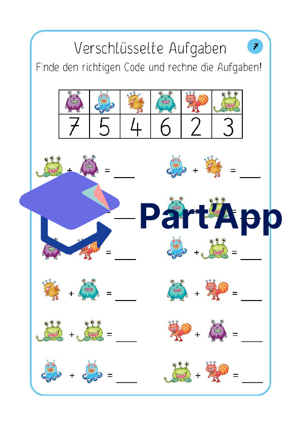 Addition im Zahlenraum bis 10 – Entschlüssele den Code und rechne_6
