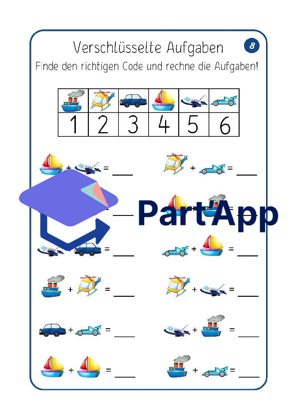 Addition im Zahlenraum bis 10 – Entschlüssele den Code und rechne_7