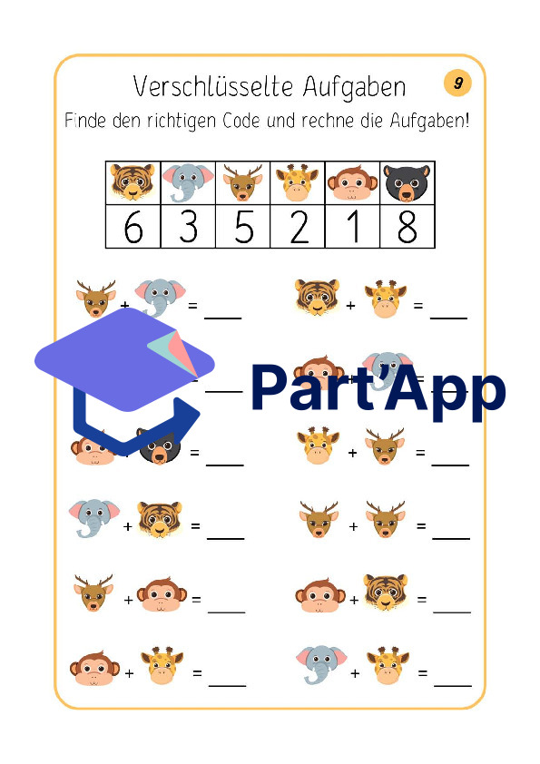 Addition im Zahlenraum bis 10 – Entschlüssele den Code und rechne_8