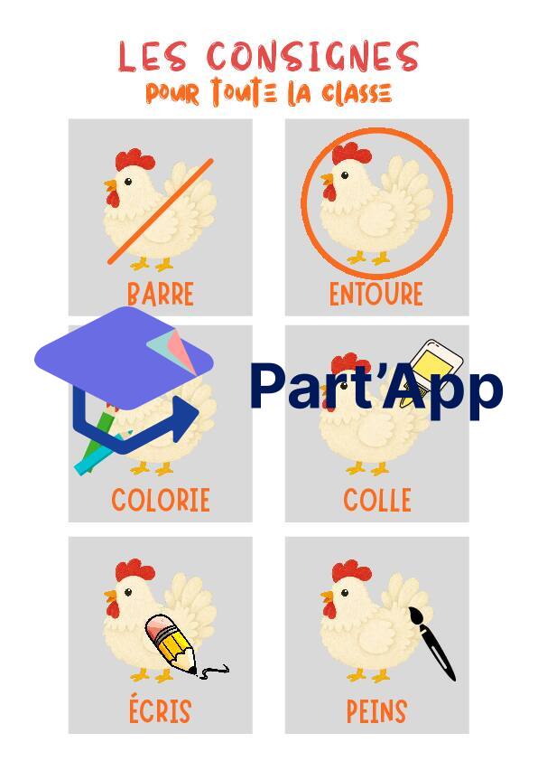 Consignes imagées - thème ferme/poule_2