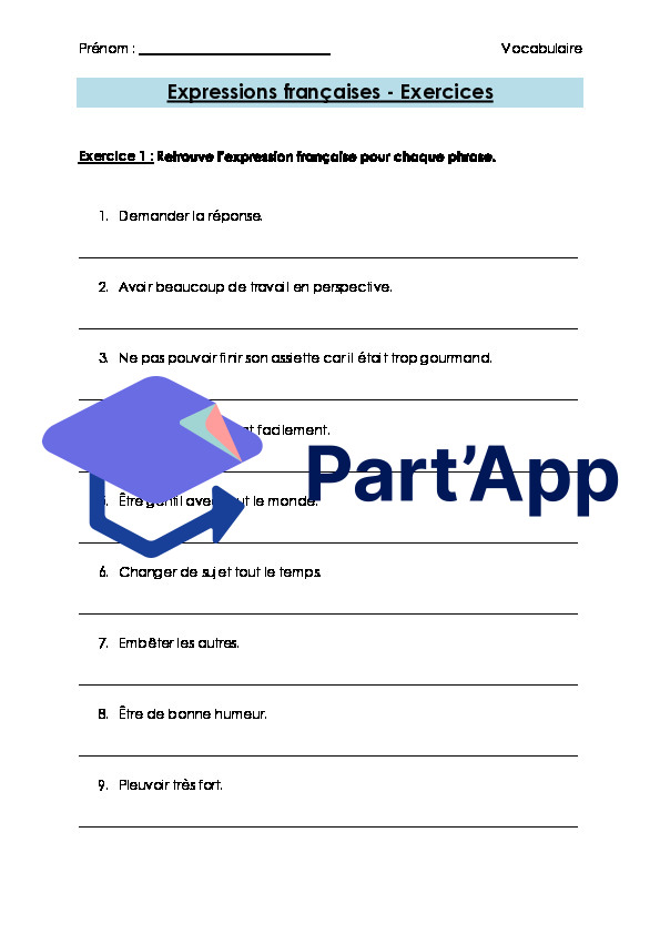 Français 7H-8H - Expressions françaises (fiche d'exercices + corrigé)_2