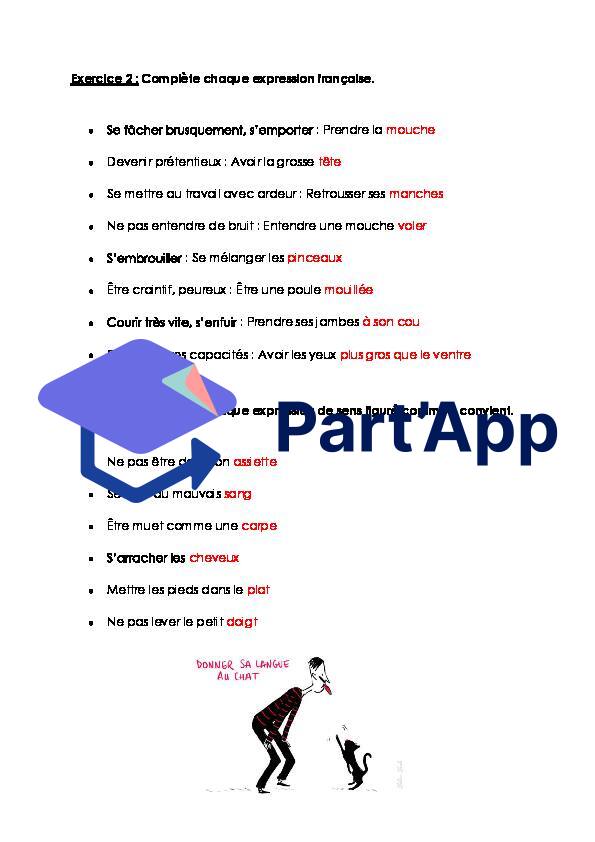 Français 7H-8H - Expressions françaises (fiche d'exercices + corrigé)_5