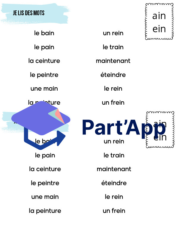 Lecture Sons in / im et ain / ein_10