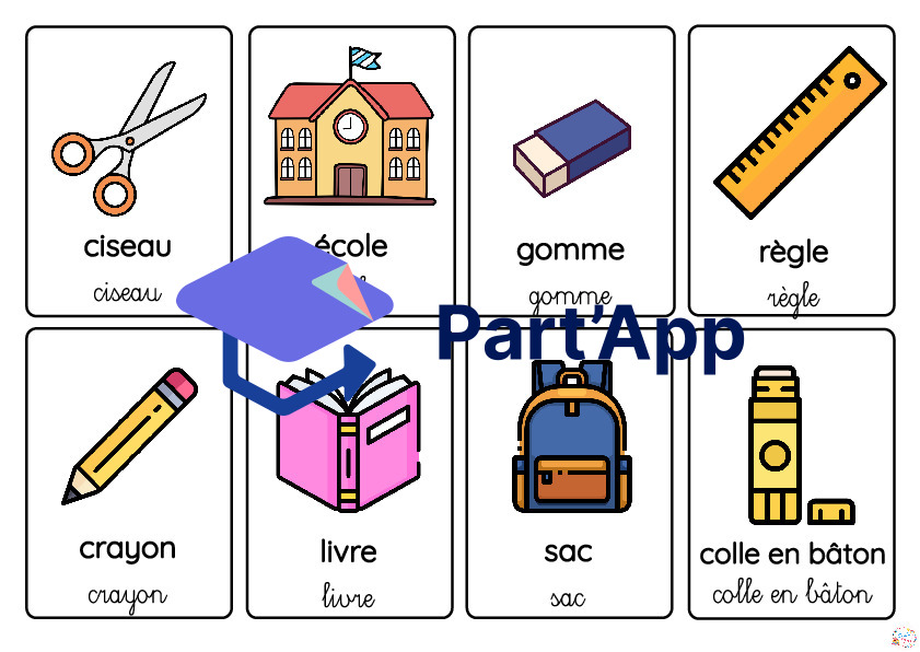 Carte de vocabulaire - le matériel scolaire_2
