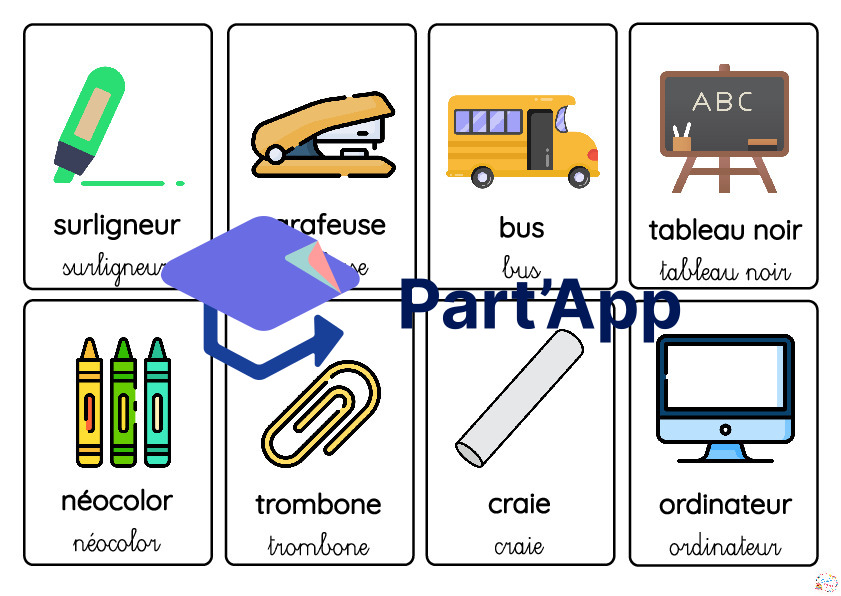 Carte de vocabulaire - le matériel scolaire_4