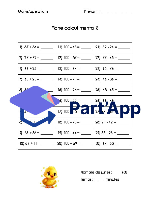 Calcul réfléchi 1 à 10_9