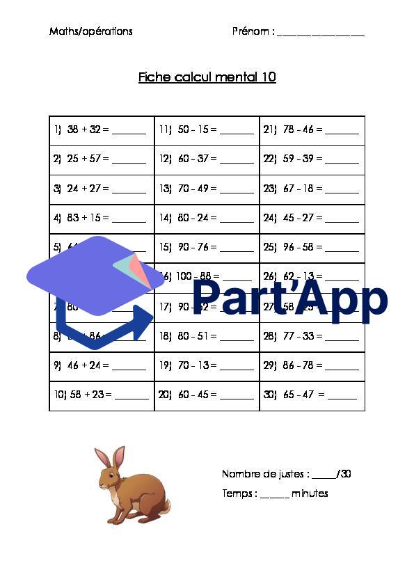 Calcul réfléchi 1 à 10_11