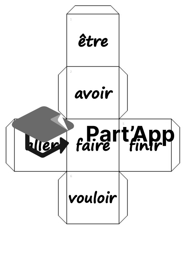 un dé à imprimer et plier pour jouer à l'imparfait_3