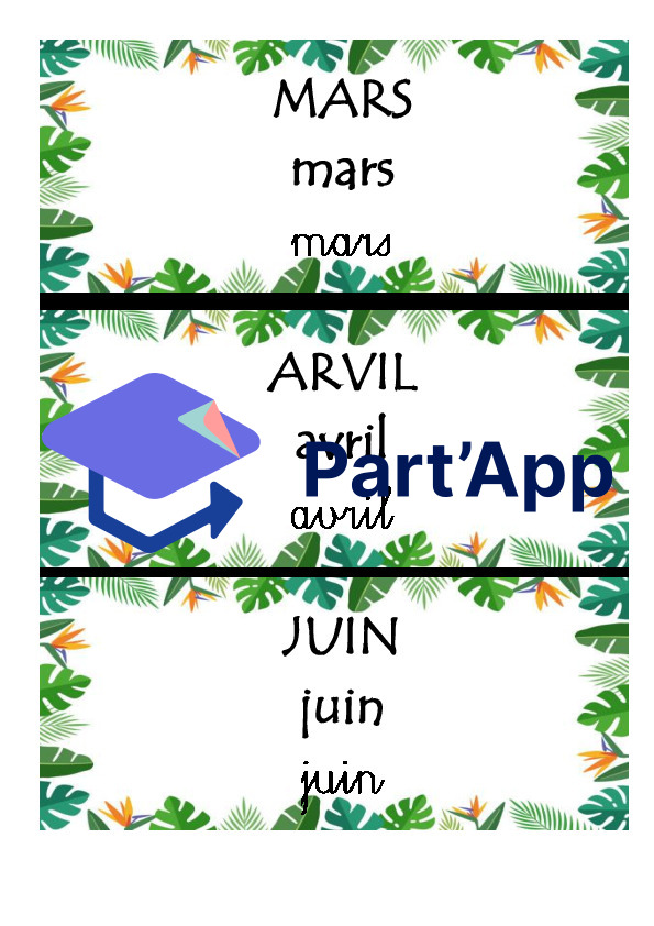 Calendrier thème Jungle_5