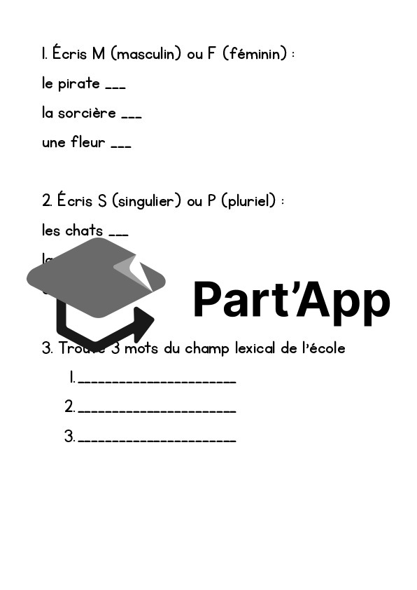 Ceinture d'orthographe 🟠 orange – Genre, nombre et champ lexical_9