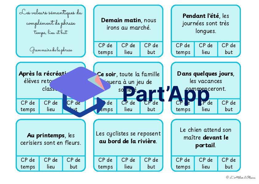 Cartes à pinces : Valeurs du complément de phrases (temps, lieu et but) - bords arrondis_4