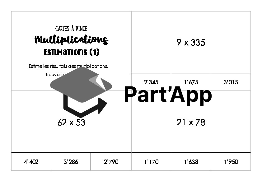 Multiplications - Estimer - Cartes à pince_2