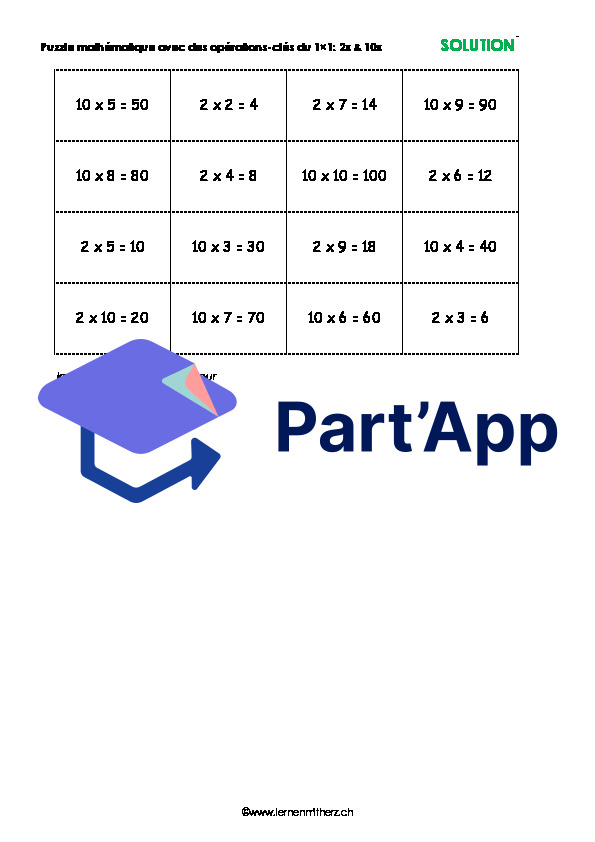 Freebie: Puzzles mathématique La table de multiplication_3