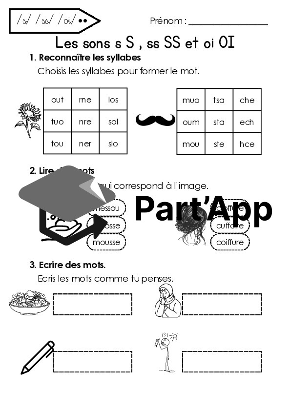 Fiches des sons S et OI avec les nouveaux MER 3H_3
