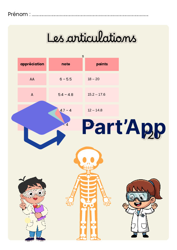 évaluation - Les articulations 3H_2