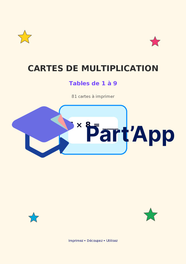 Fiches de révision sur la multiplication de 1 à 9_2
