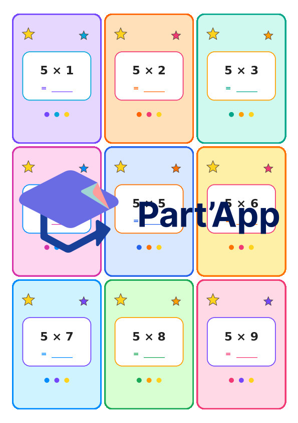 Fiches de révision sur la multiplication de 1 à 9_7