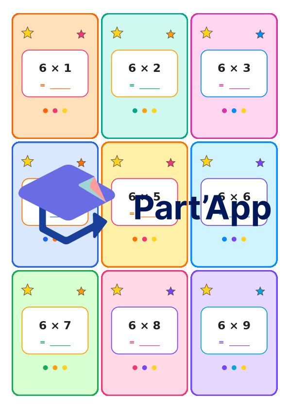 Fiches de révision sur la multiplication de 1 à 9_8