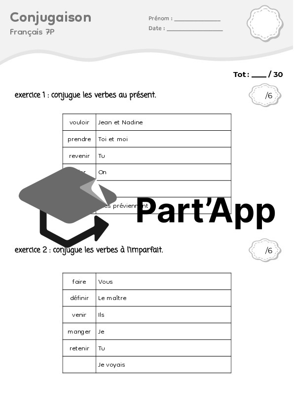évaluation conjugaison révision de 6P_2