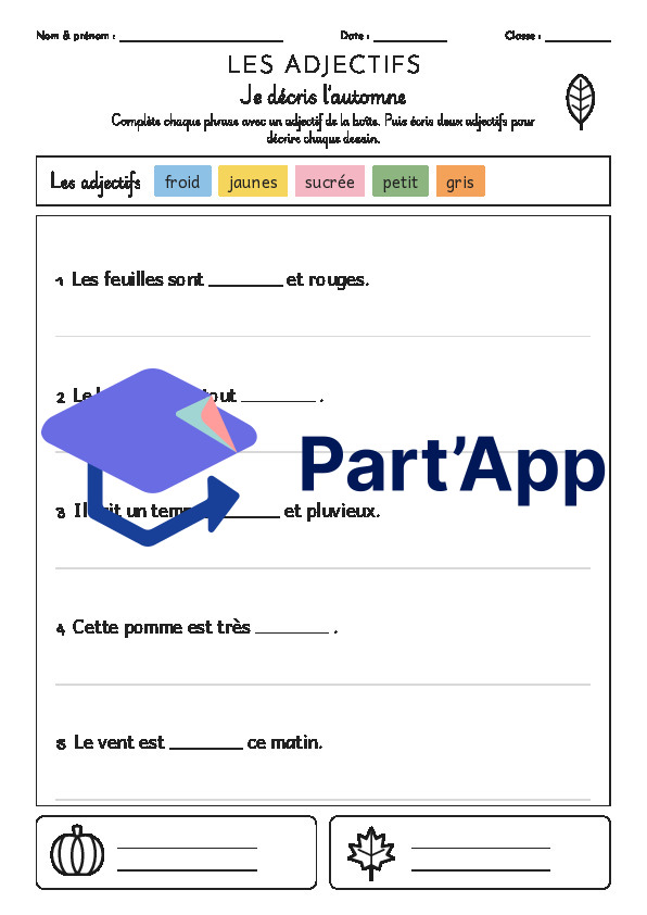 Les adjectifs et l’automne !_2