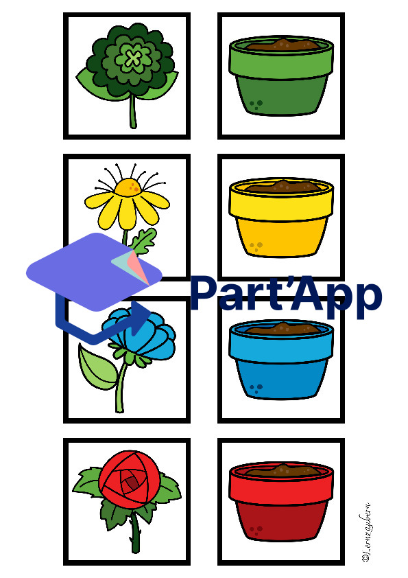Merkspiel und Visuelle Wahrnehmung: Blumen / Frühling_3